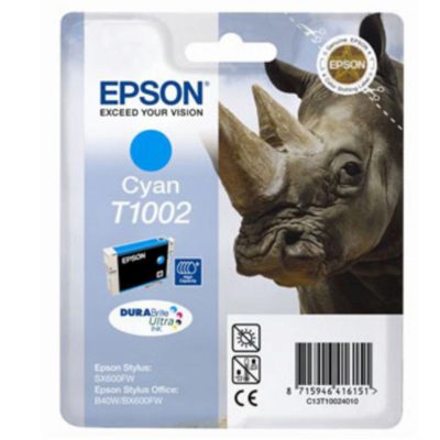 Epson Rhino T1002 DURABrite Ultra Ink, Ink Cartridge, Cyan Single Pack, C13T10024010 Epson Rhino T1002 DURABrite Ultra Ink, Ink Cartridge, Cyan Single Pack, C13T10024010